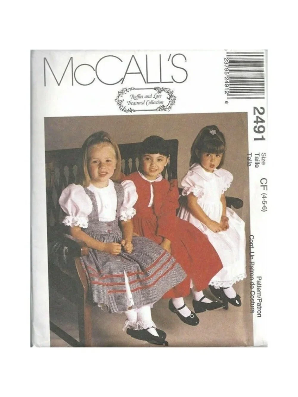 Vintage SEWING PATTERN McCalls 2491 Girls Dresses Jackets Ruffles Lace 4-5-6 U/C
